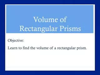 volume of rectangular prisms
