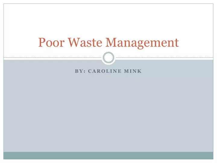 poor waste management