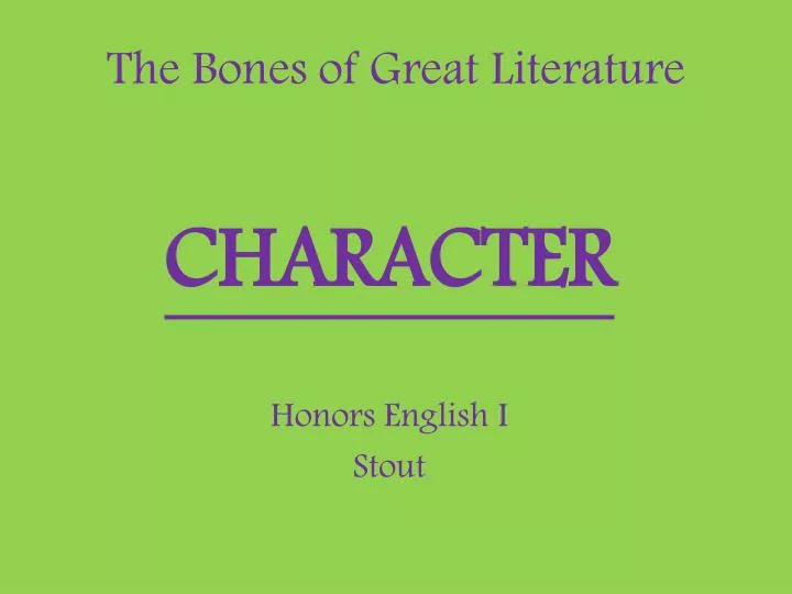 the bones of great literature