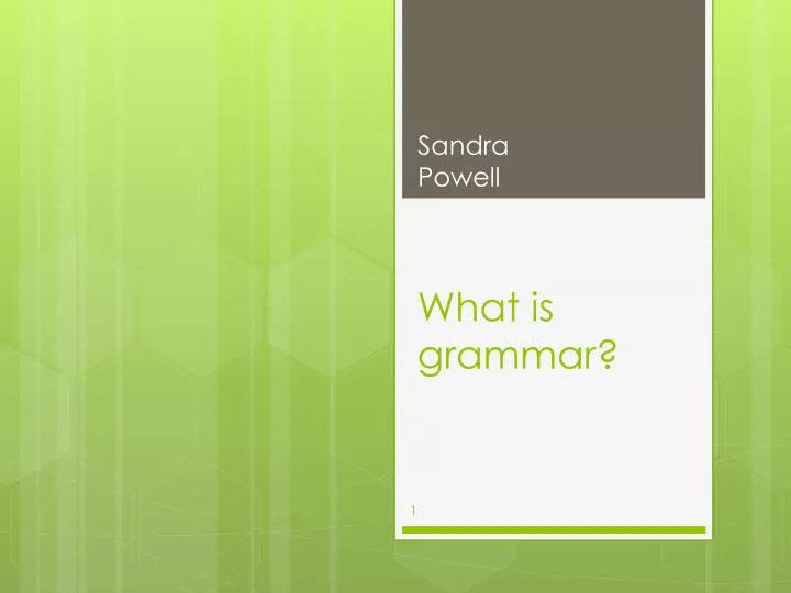 what is grammar