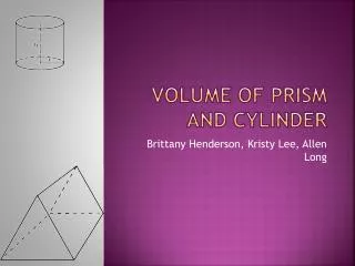 Volume of Prism and Cylinder