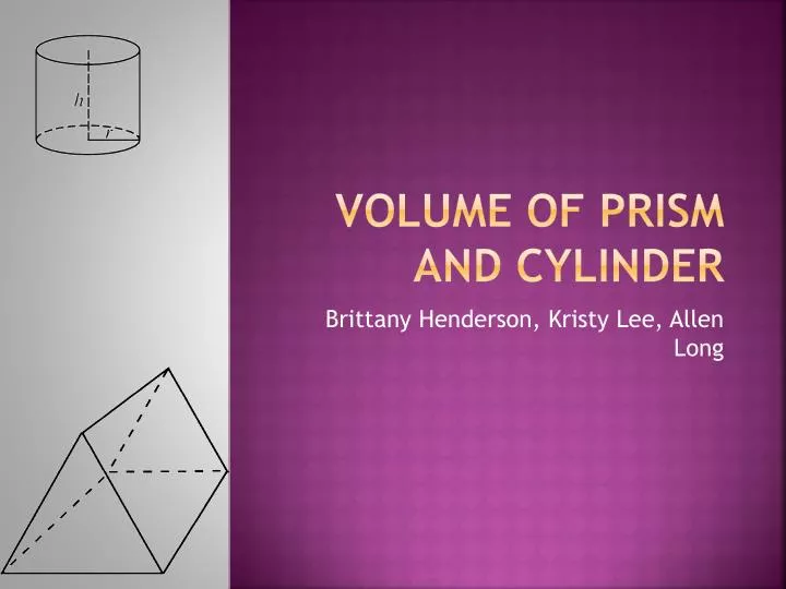 volume of prism and cylinder