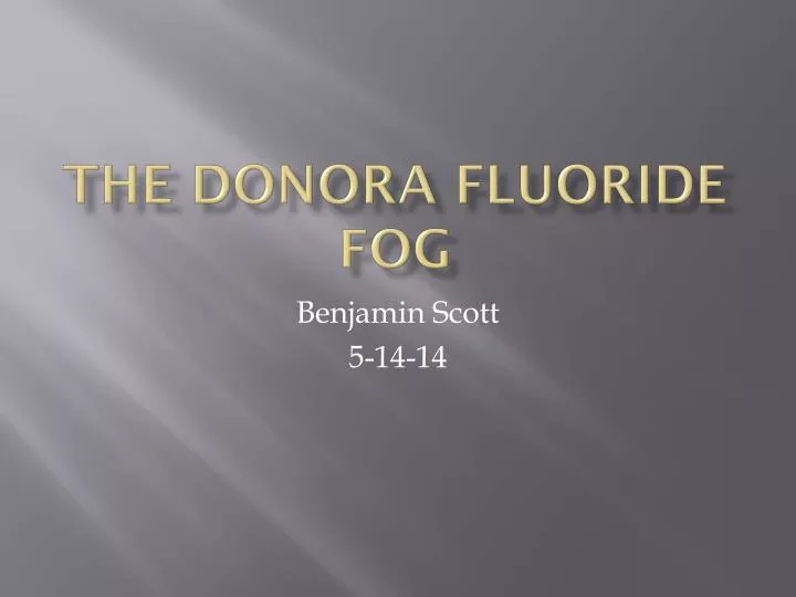 the donora fluoride fog