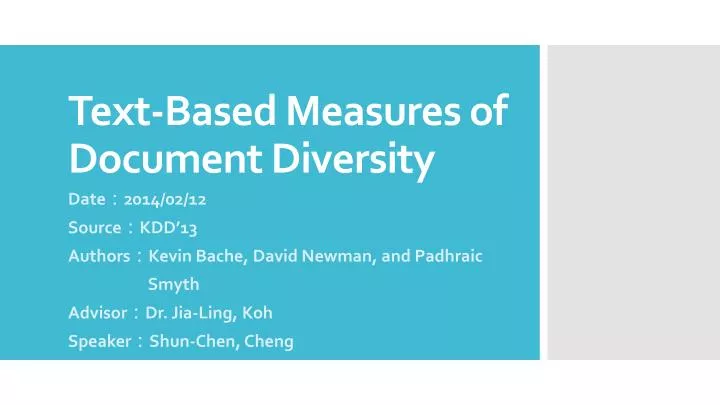 text based measures of document diversity