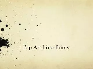 Pop Art Lino Prints