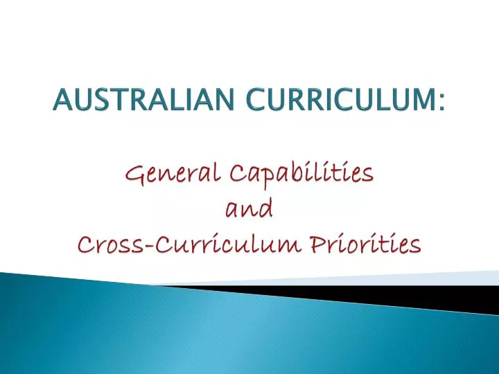 australian curriculum general capabilities and cross curriculum priorities