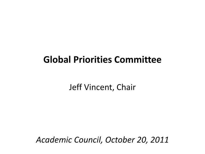 global priorities committee