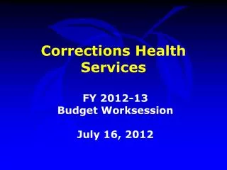 Corrections Health Services