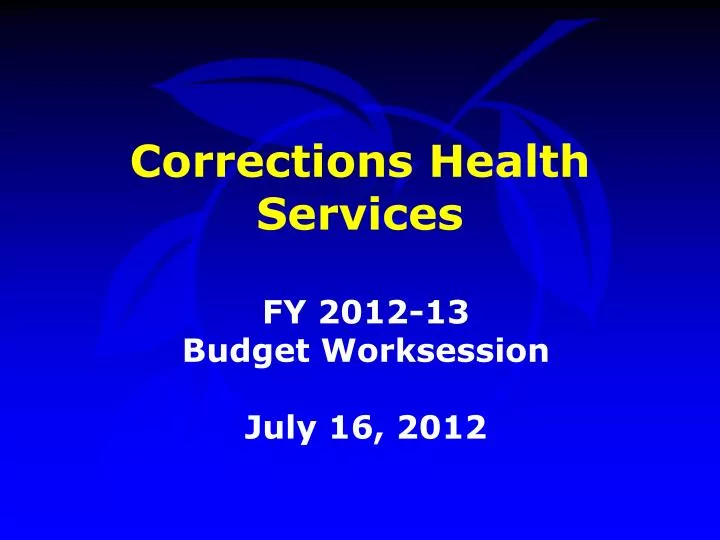 corrections health services