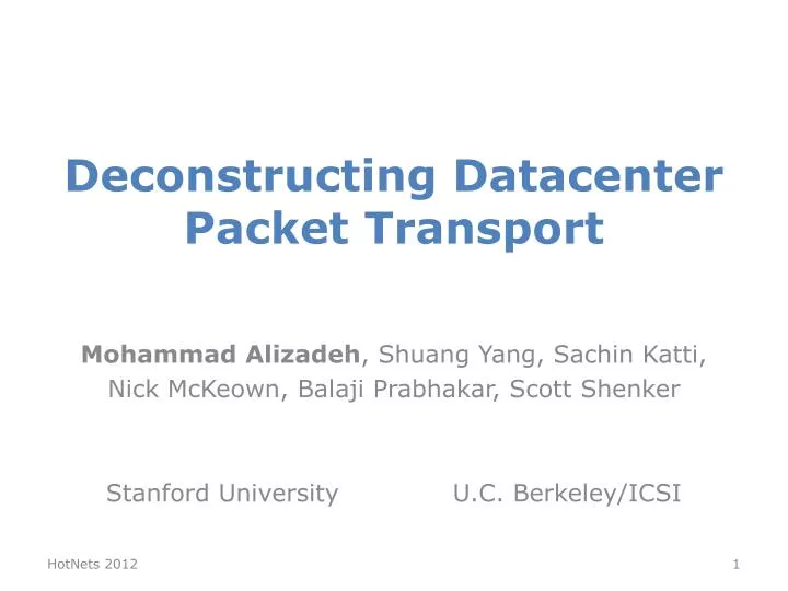 deconstructing datacenter packet transport