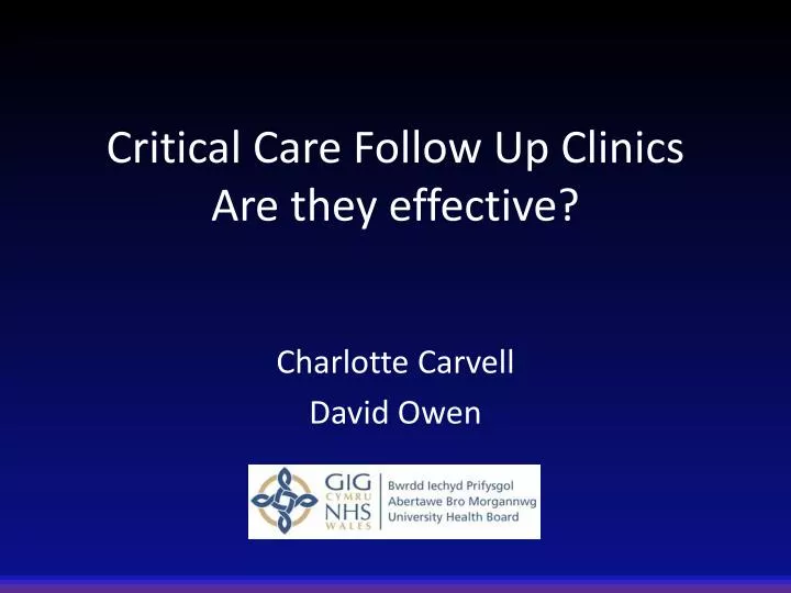 critical care follow up clinics are they effective