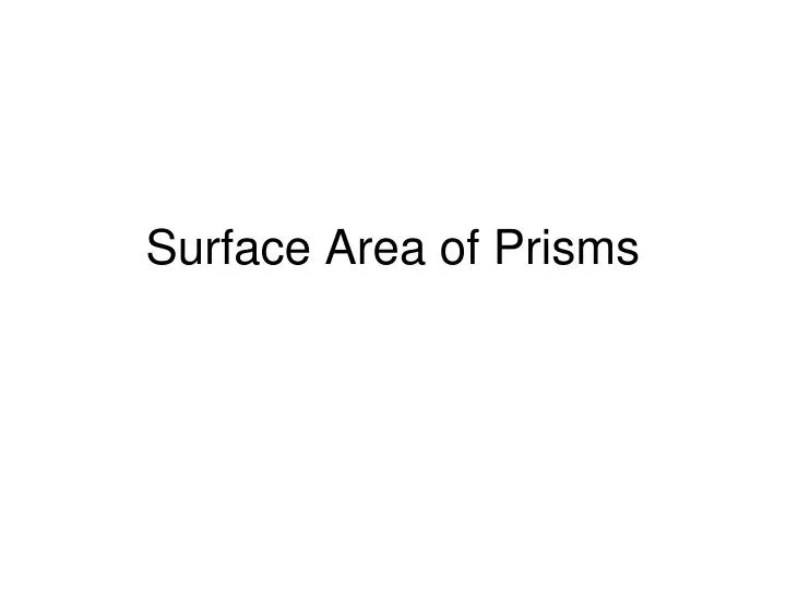 surface area of prisms