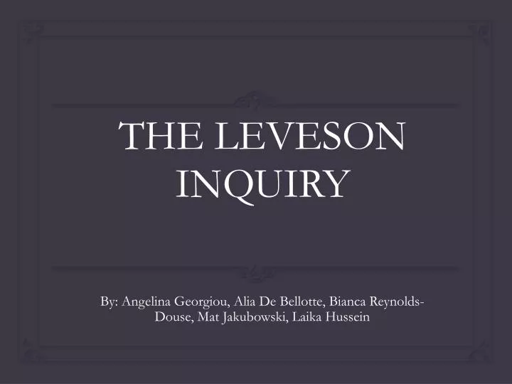 the leveson inquiry