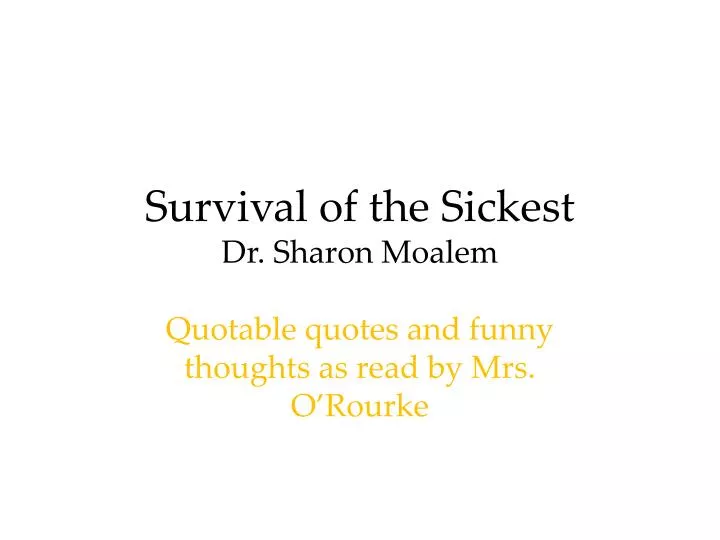 survival of the sickest dr sharon moalem