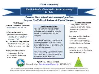 FDLRS Behavioral Leadership Teams Academy 2013-14