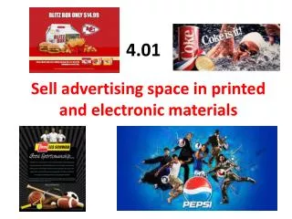 Sell advertising space in printed and electronic materials