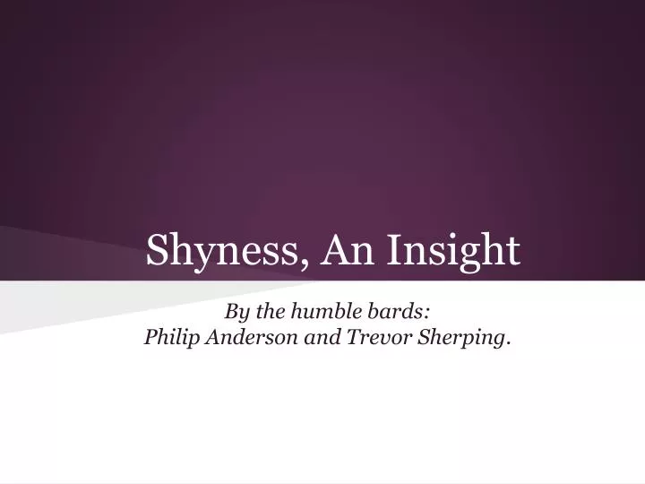 shyness an insight