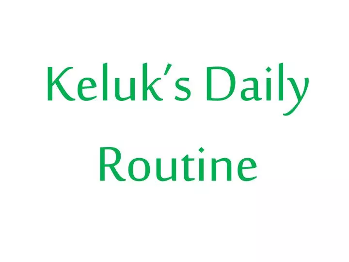 keluk s daily routine