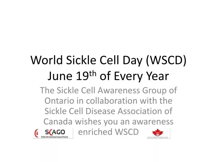 world sickle cell day wscd june 19 th of every year