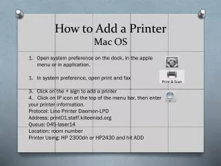 How to Add a Printer Mac OS