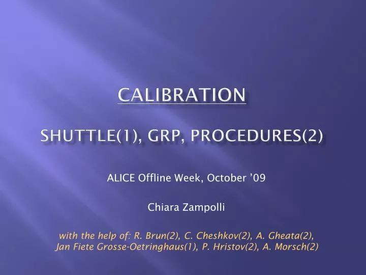 calibration shuttle 1 grp procedures 2