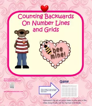 Counting Backwards On Number Lines and Grids