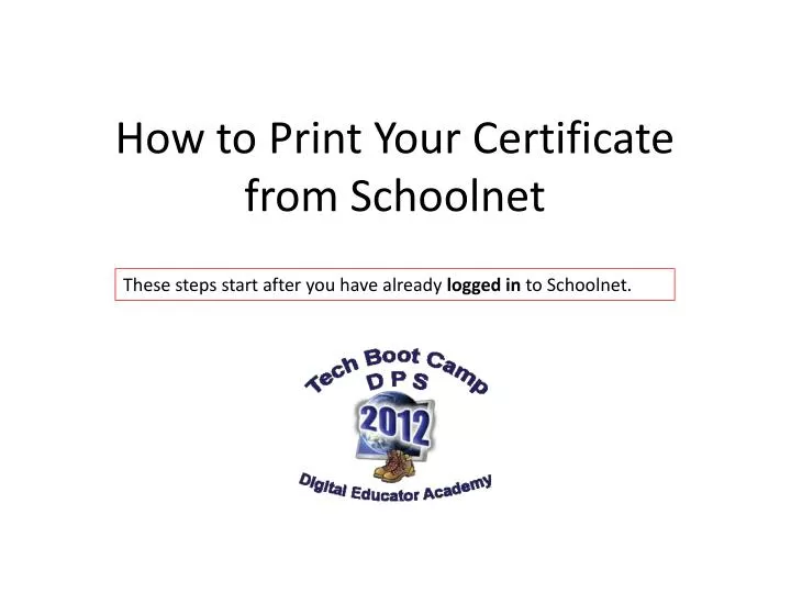 how to print your certificate from schoolnet