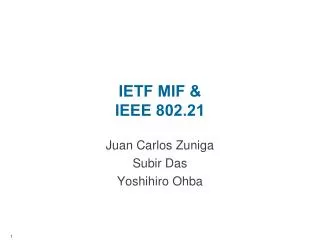 IETF MIF &amp; IEEE 802.21
