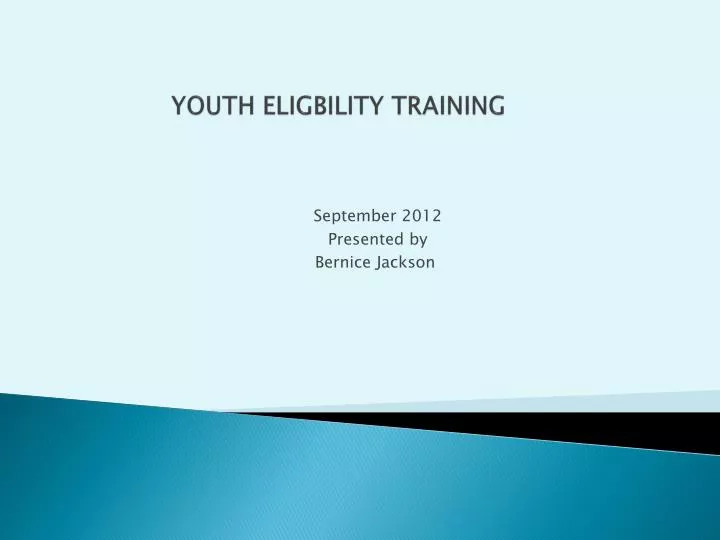 youth eligbility training