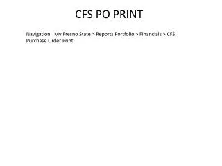 CFS PO PRINT