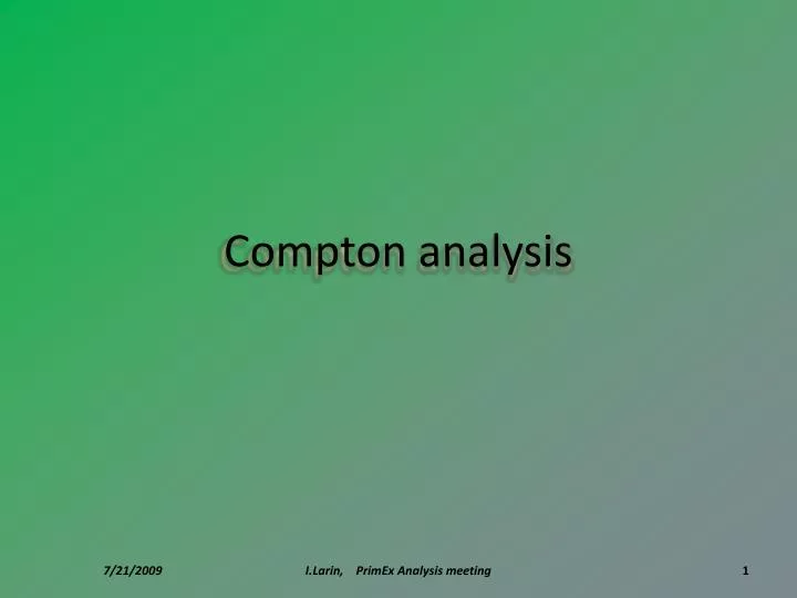 compton analysis