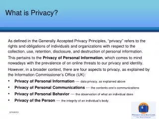 What is Privacy?
