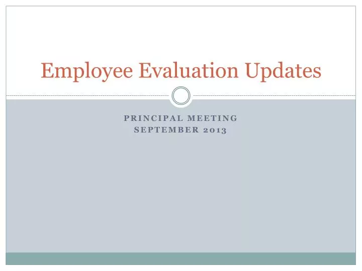 employee evaluation updates