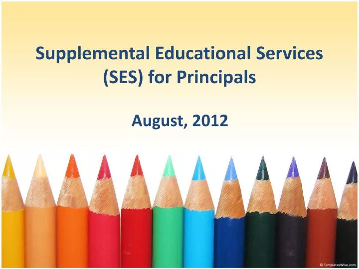 supplemental educational services ses for principals