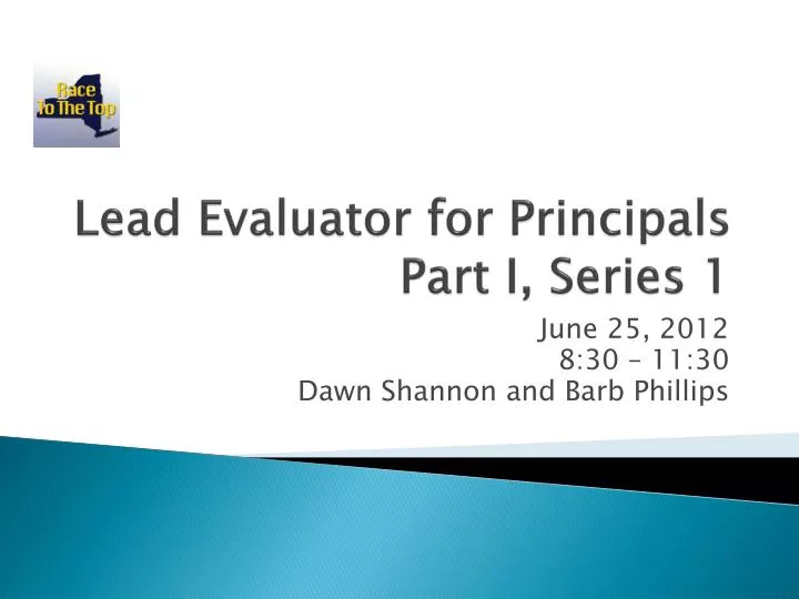 lead evaluator for principals part i series 1