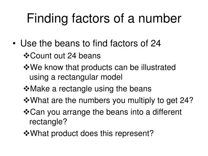 finding factors of a number