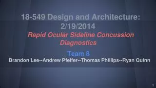 18-549 Design and Architecture: 2/19/2014 Rapid Ocular Sideline Concussion Diagnostics