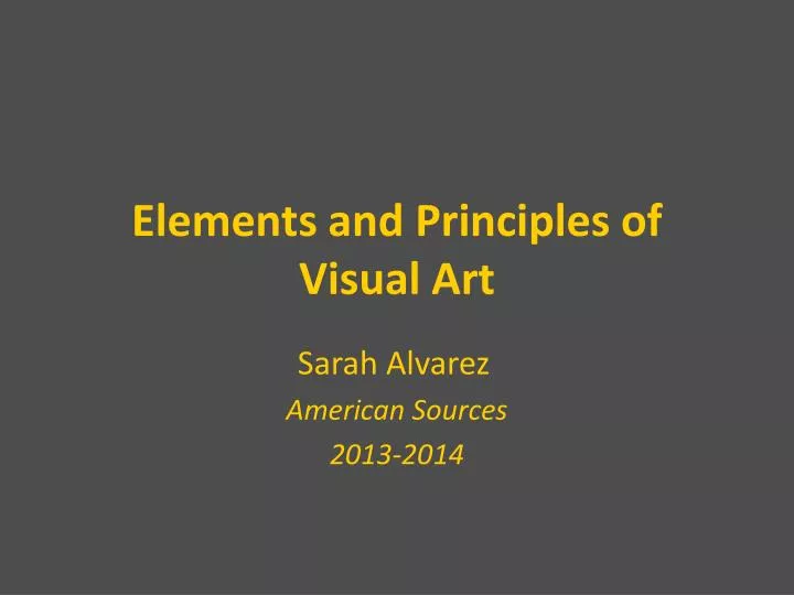 elements and principles of visual art