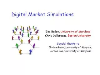 Digital Market Simulations