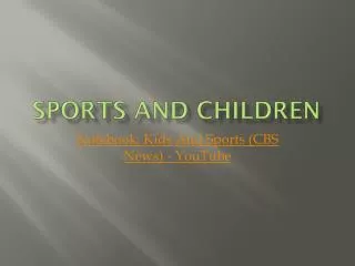 Sports and children
