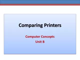Comparing Printers