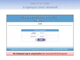 EEL IPM Tool Employee User Manual