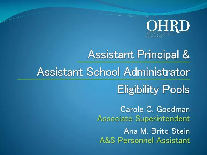 assistant principal assistant school administrator eligibility pools