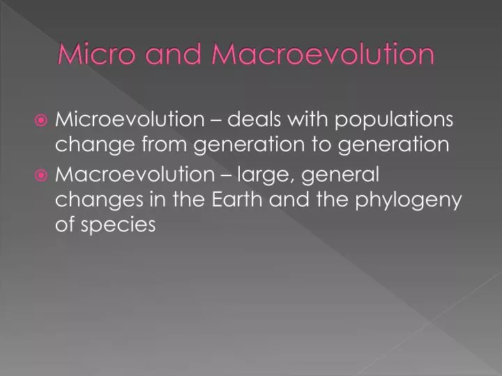 micro and macroevolution