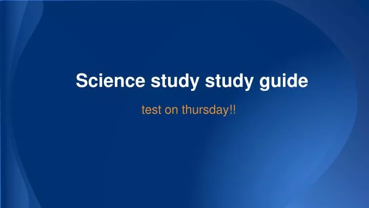 science study study guide