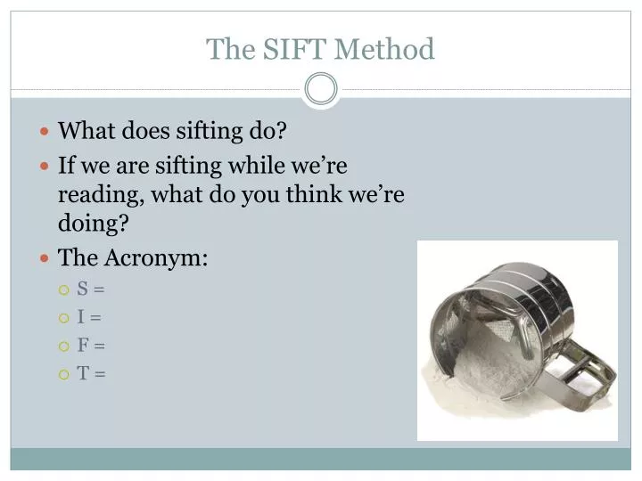 the sift method
