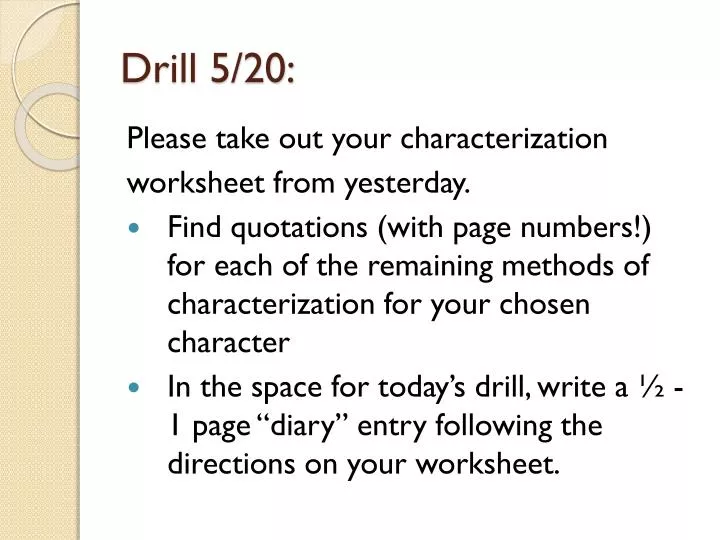 drill 5 20