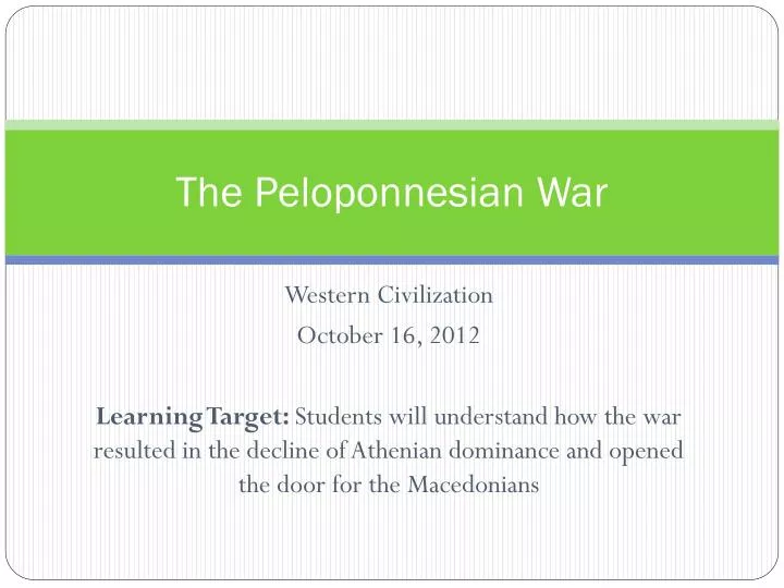 the peloponnesian war