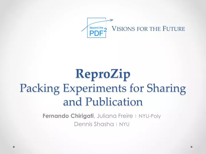 reprozip packing experiments for sharing and publication