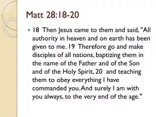 Matt 28:18-20